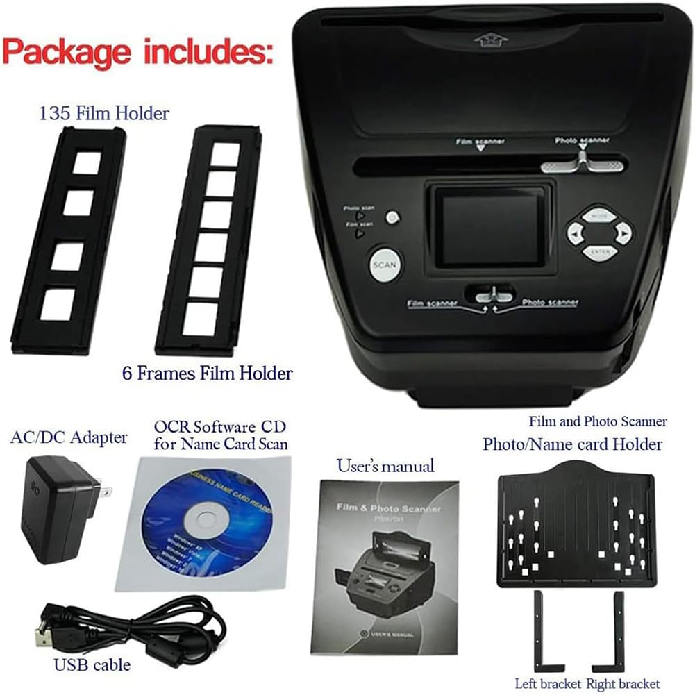 Scanner de Film 16MP, avec LCD 2,4 ", convertit Le Film 35 mm en JPEG, Prend en Charge 35 mm / 135 mm Couleur Positif/négatif/Diapositive