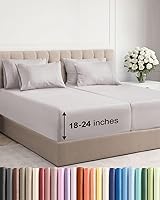 Vista 77 de Juego de sábanas de tamaño California king, transpirables, refrescantes, con esquinas extraprofundas de 18-24 pulgadas, de ajuste fácil