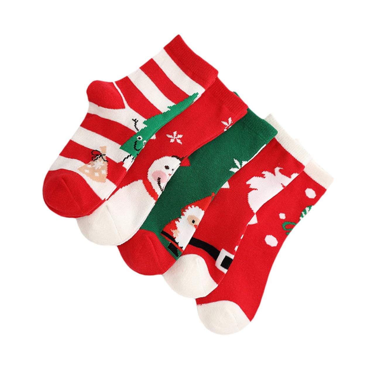 Ipetboom 5 Paia Calzini Tema Natale Caldi Calzini Antifreddo per Ragazzo Ragazza Ragazza Design Natalizio per Scuola e Gioco