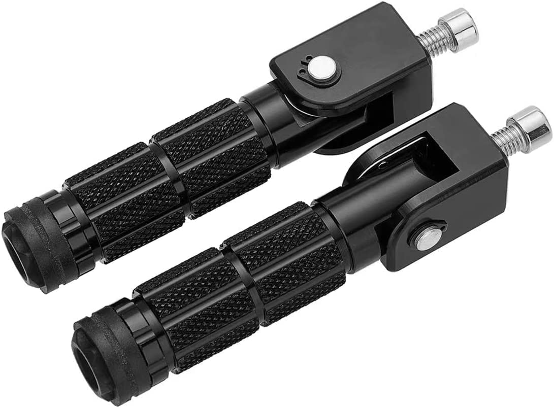 PACEWALKER M8 Repose-pieds Pliables Universels pour Moto, Pédales Anti-dérapantes en Aluminium en 2 Parties pour Voiture électrique de Moto, Tige de Support Pliante à 90 Degrés, 8mm