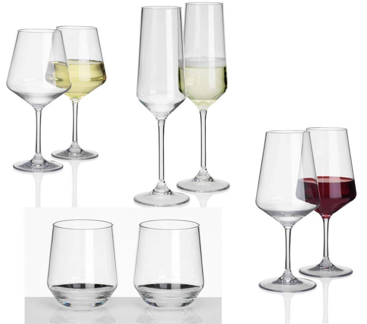 Moritz Harmonie - Vajilla de melamina para camping y pícnic, de diseño, 32 piezas, incluye 16 vasos para 4 personas, diseño/juego a elegir, vajilla de pícnic, con todos los vasos
