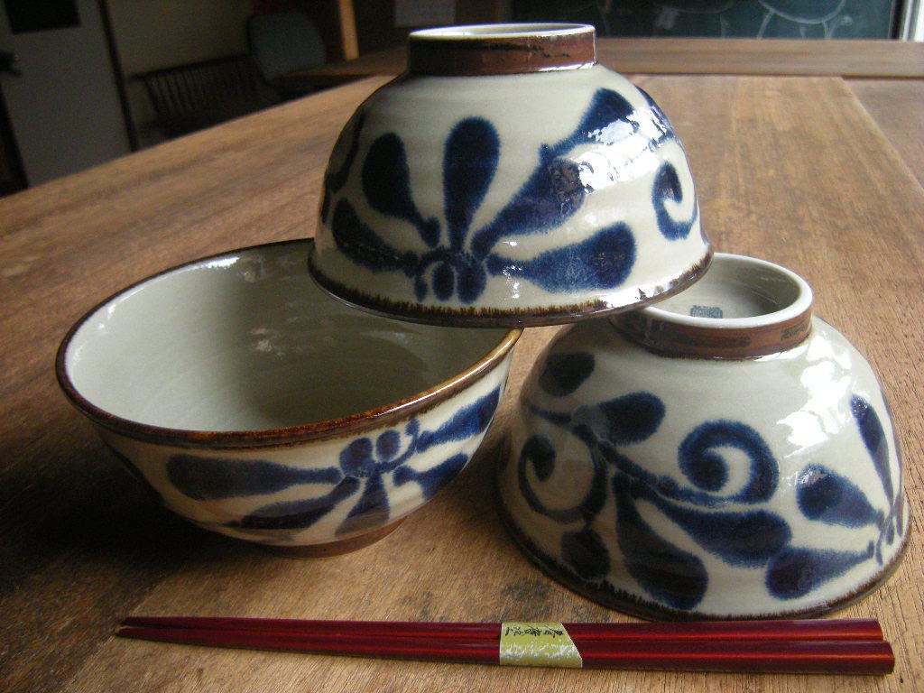 筑◎美濃焼 染付 琉球るり唐草 民藝うつわ めん鉢 どんぶり 5寸