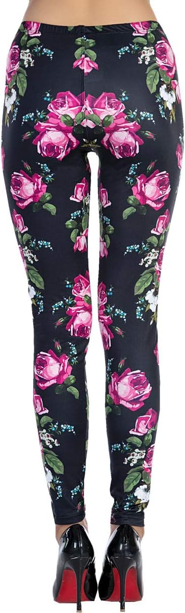 Ndoobiy Printed Leggings Basic Workout Yoga Pants Buttery Smooth Womens Leggings - Image 4