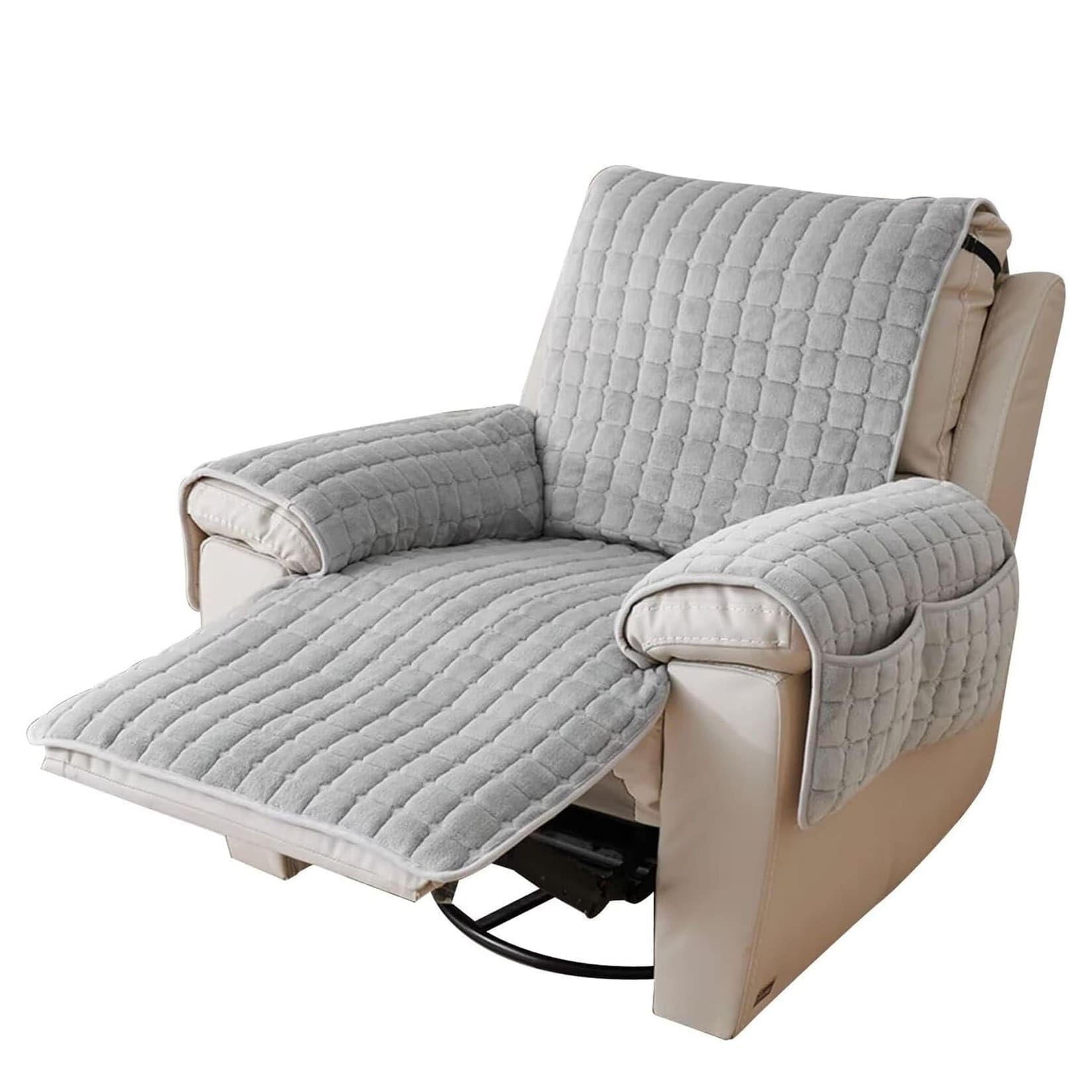 Sesselschoner, Sofa Armlehnenbezüge, Fernsehsessel Schutzbezug Anti-Rutsch, Sesselauflage Relaxsessel mit Armlehnen und Taschen, Sessel Überzug für Kindern und Haustieren