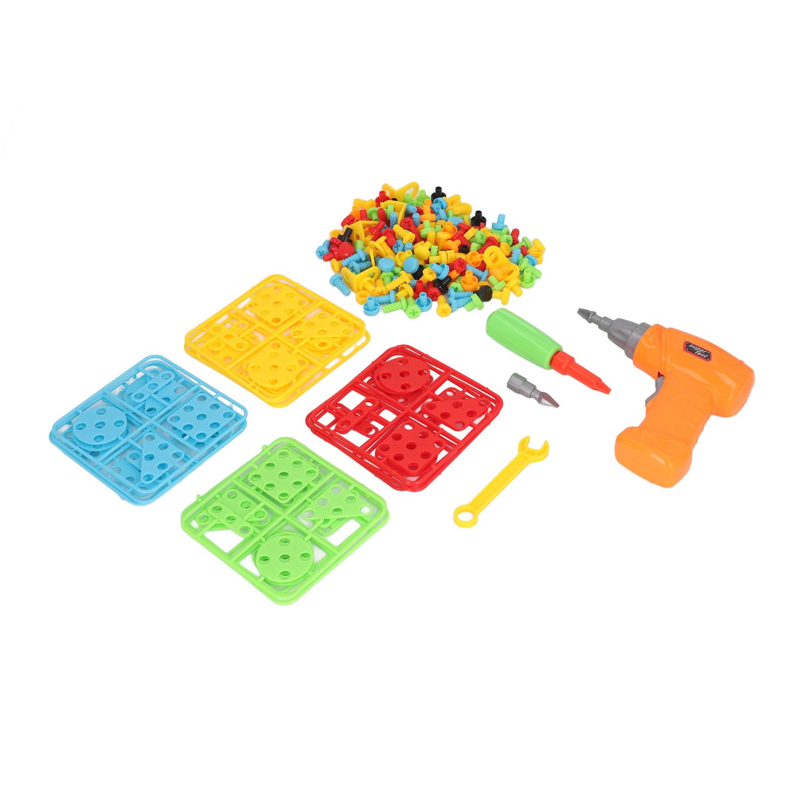 Kit de Juguetes de Construcción de Herramientas de Taladro y Destornillador de 239 Piezas, Juego de Rompecabezas Educativo y Creativo para Niños, Juego de Construcción Seguro Colorido,