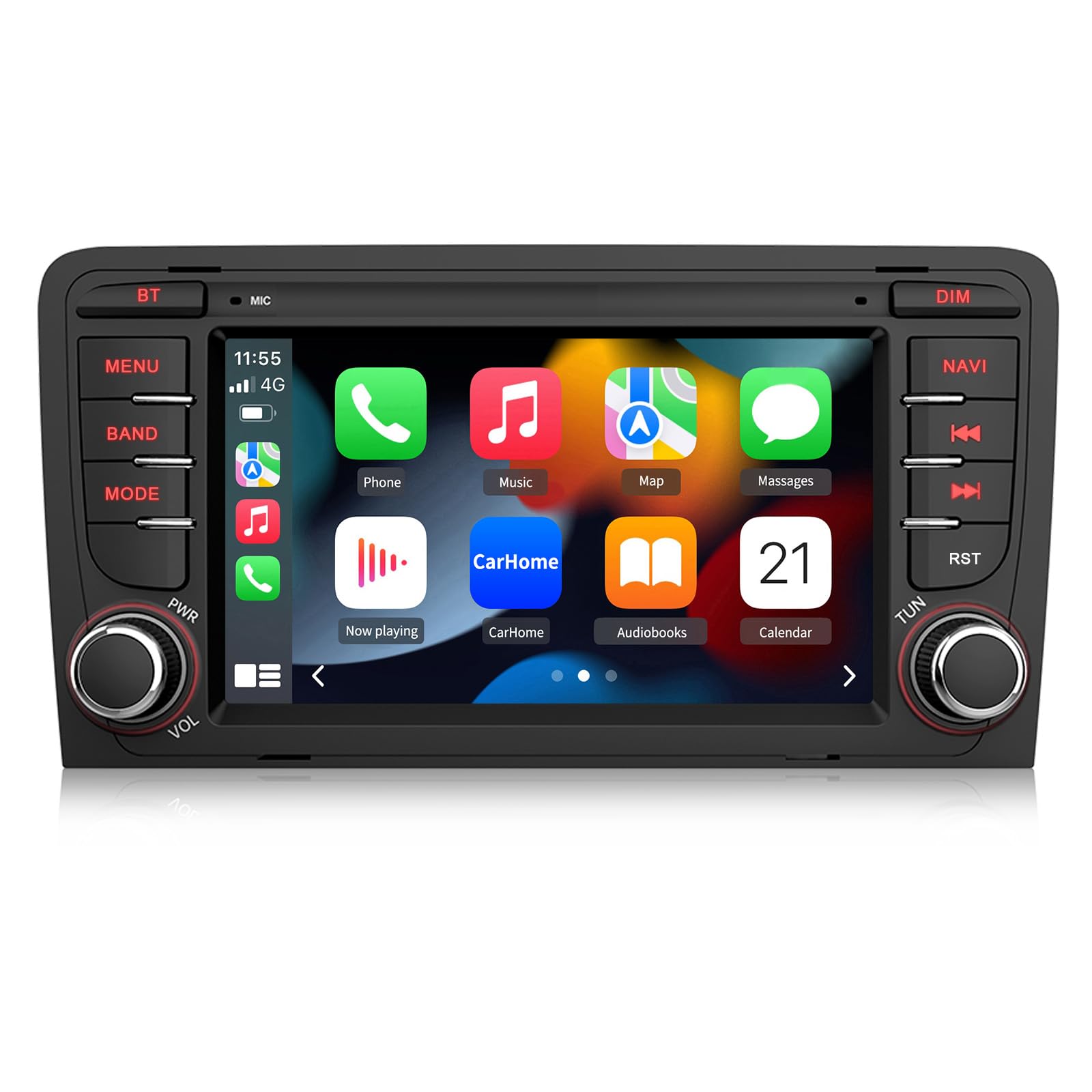 AWESAFE Autoradio Android 15 pour Audi A3 S3 RS3 8P (2003-2012), 2Go+64Go 7 Pouces Écran Tactile,CarPlay & Android Auto, GPS WiFi Bluetooth FM RDS USB Commandes au Volant