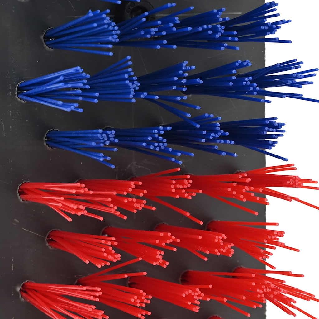 vidaXL Spazzole per il bestiame Rosso e Blu 84 x 10 x 91 cm PVC, Sistema di Spazzole per Bestiame, Montaggio a Parete Robusto, Strumenti di Grooming per Animali