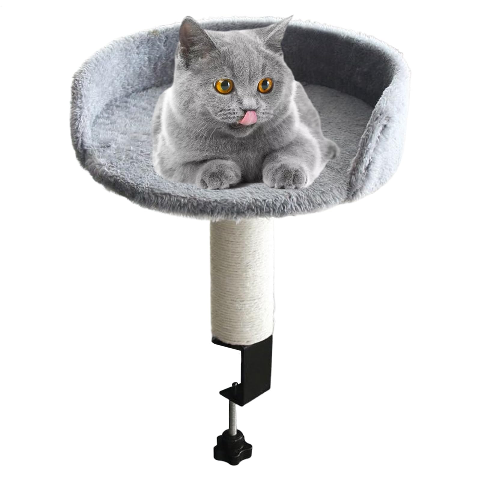 Cash De Chat De Bureau Amovible - Panier Suspendu Confortable Et Doux Pour Chats - Amovible Et Lavable - Support Stable Facile À Installer Sur Bureau, Table ou Fenêtre - Zone De Repos Sicu