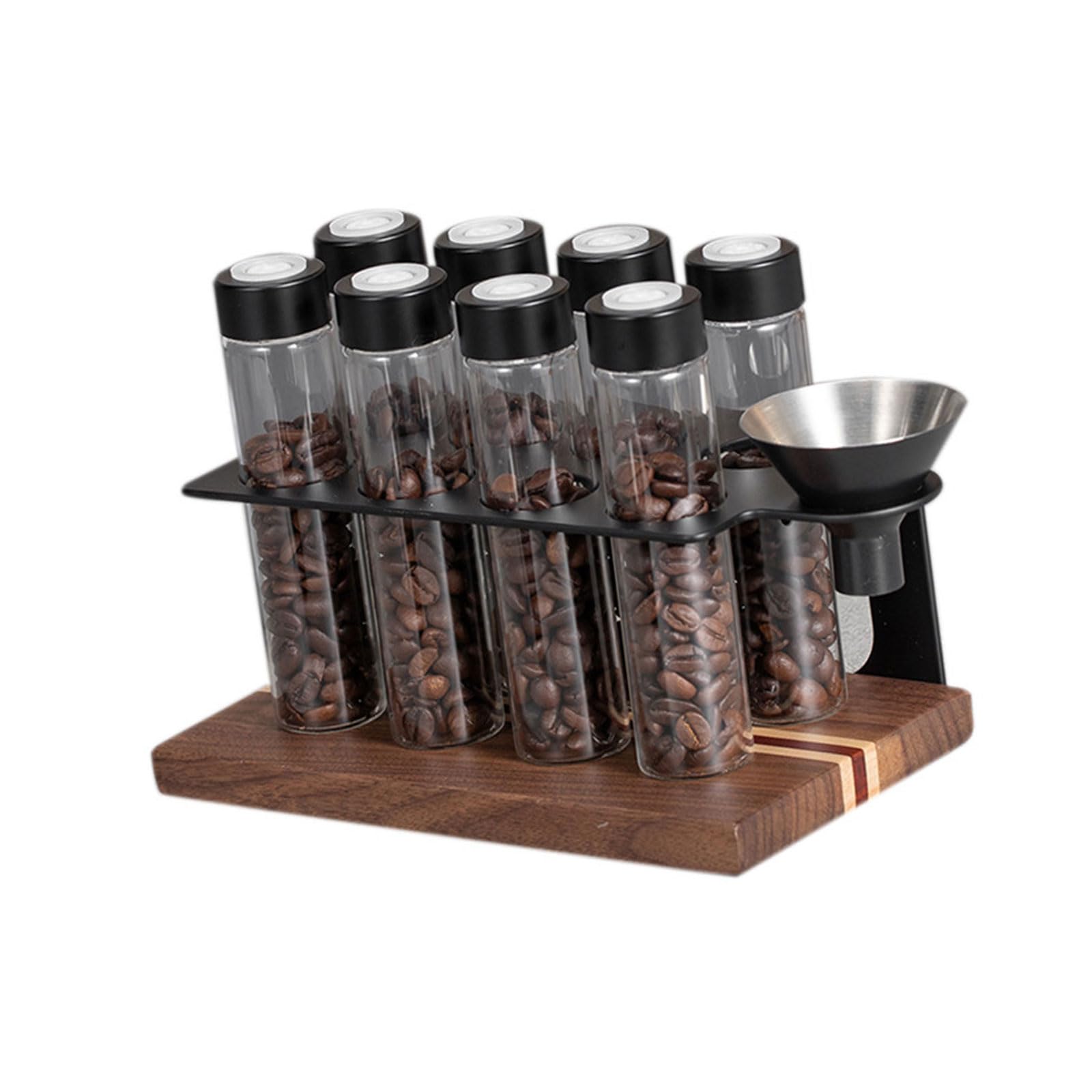 Msioytog Wood Glass Coffee Canister Featuring Anti Oxidation Vent Technology and Portable Kitchen Storage Designs Wood Coffee Canister