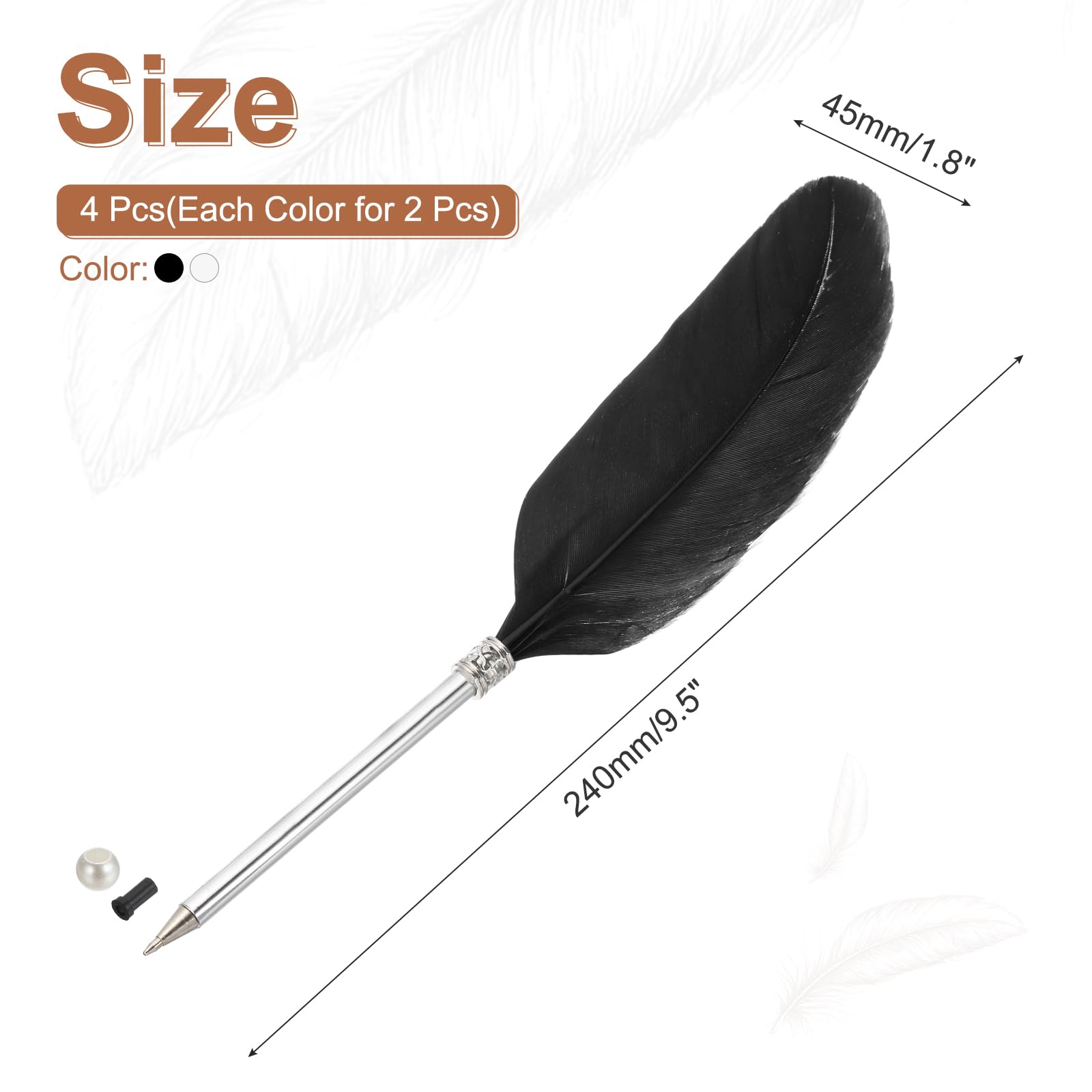 PATIKIL 4 Pcs Feather Ballpoint Pen - Image 2