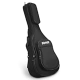 Donner 40 41 Inch Acoustic Guitar Case&comma; 0&period;4 Inch Thick Padding Sponge 600D Ripstop Waterproof Nylon Soft Guitar Gig Bag with 3 Pockets and Back Hanger Loop&comma; Black