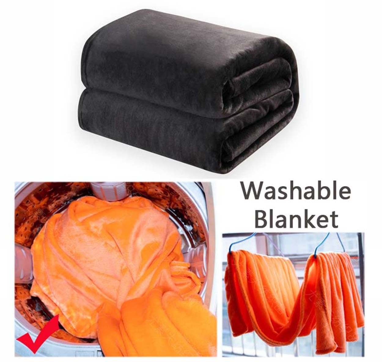 Waigg Kii Coperta ultra morbida in pile di corallo per divano, coperta calda per casa, ufficio, auto, letto, divano e viaggio (130 x 150 cm, grigio chiaro