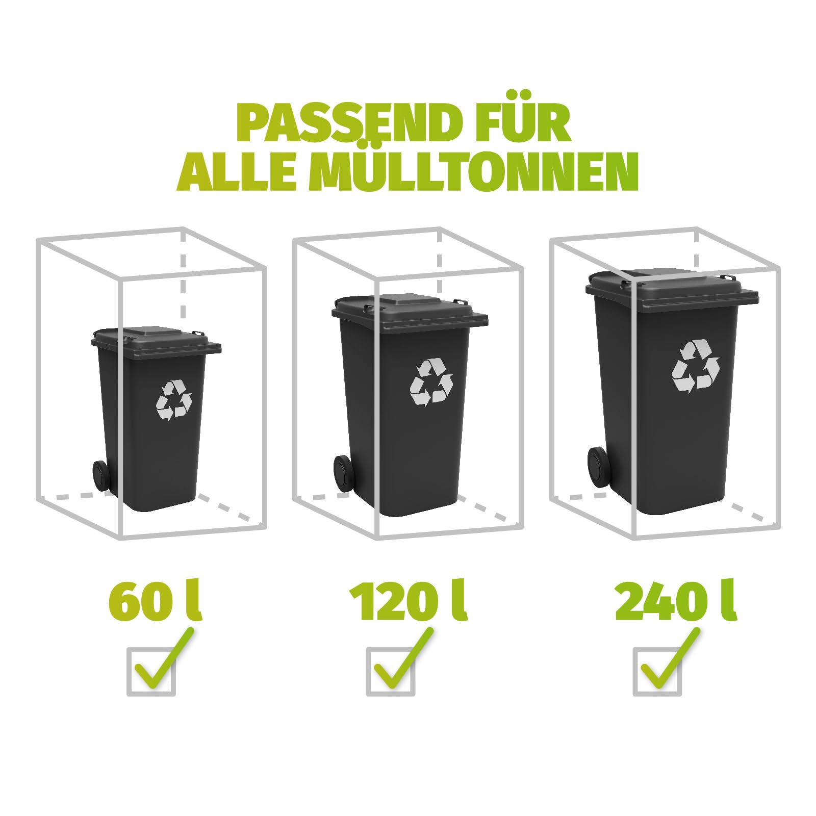 HORI Mülltonnenbox, Tonnenbox, Abfallschrank, witterungsbeständig, abschließbar, Pflanzdach wählbar, für 4 Tonne Farbe: Anthrazit mit Pflanzendach