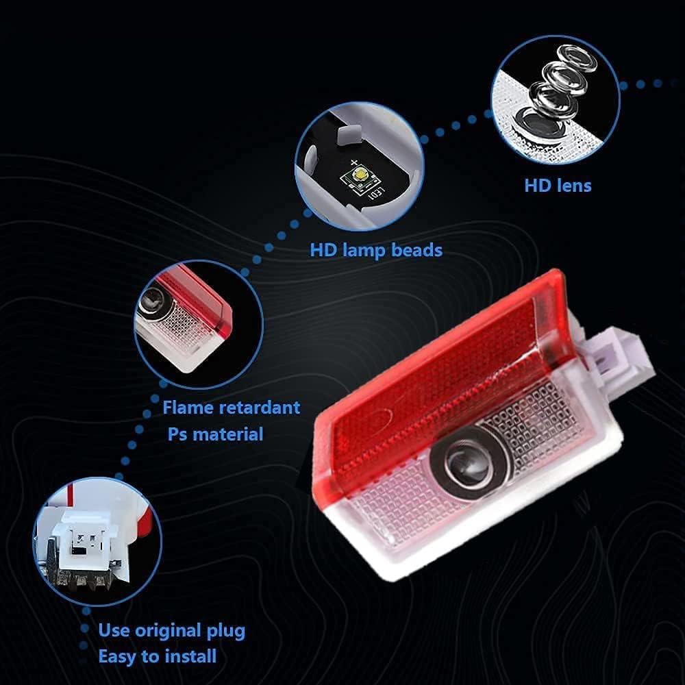 High Definition LED Projection Welcome Light，Logo Projector Puddle Lights，Compatible with A B C E M GL GLA GLC GLE GLS Class W205 W213 W166， Plug and Play (2PCS)