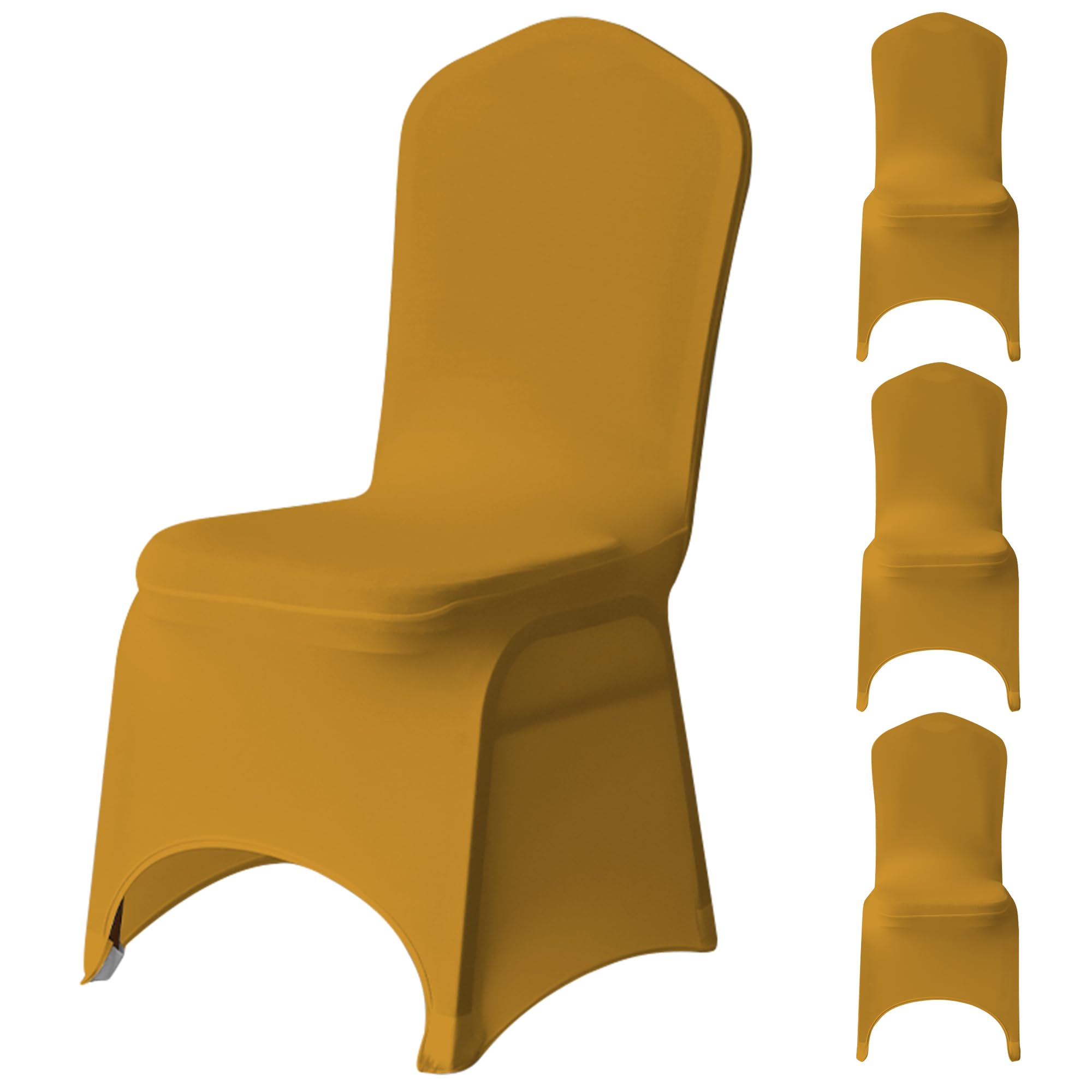 WedDecor Universal Wedding Chair Covers, 20Pcs Light Gold Spandex Stretch Dining Chair Slipcovers, Washable Banquet Chair Covers for Parties, Events & Celebrations — image 1