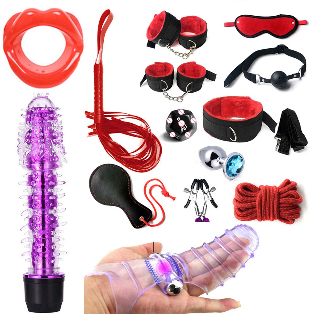 Dashun 14pcs/set Erọṫic Resṫrainṫ Seṫ Handcǘffs Whíp Blịndfọld Feṫịsh FÎǐrt Tôу Bdṧmṧ KÎt