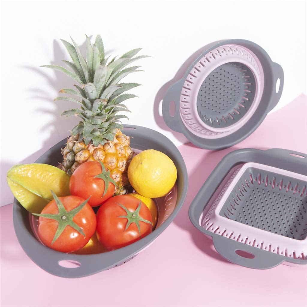Lot De 3 Passoires Pliables Avec Plateau égouttoir Universel | Lot