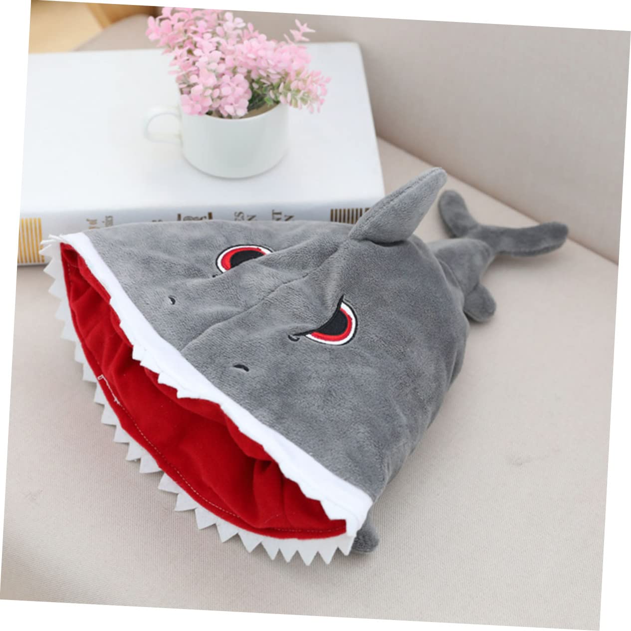 Copricapo Di Squalo Costume Da Squalo Cappello Da Cappello Da Festa Sull'oceano A Tema Cappelli Da Festa Per Animali Foto Cartone Animato Peluche e Cotone Pp Grey