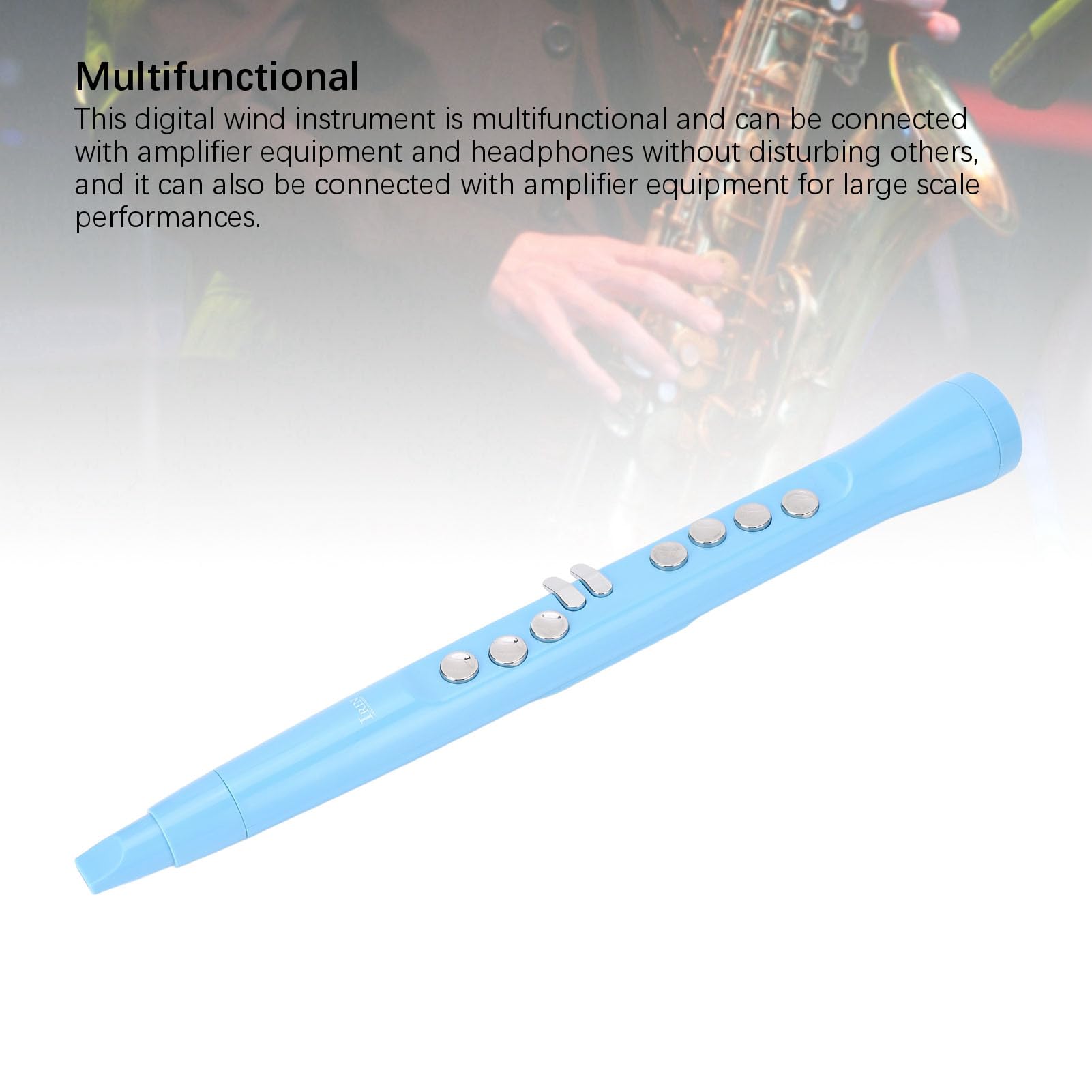Strumento a Fiato Elettronico, Strumento a Fiato Elettrico Portatile, Cannello per Sassofono Elettronico con Display LCD Hd a 4 Ottave Bluetooth