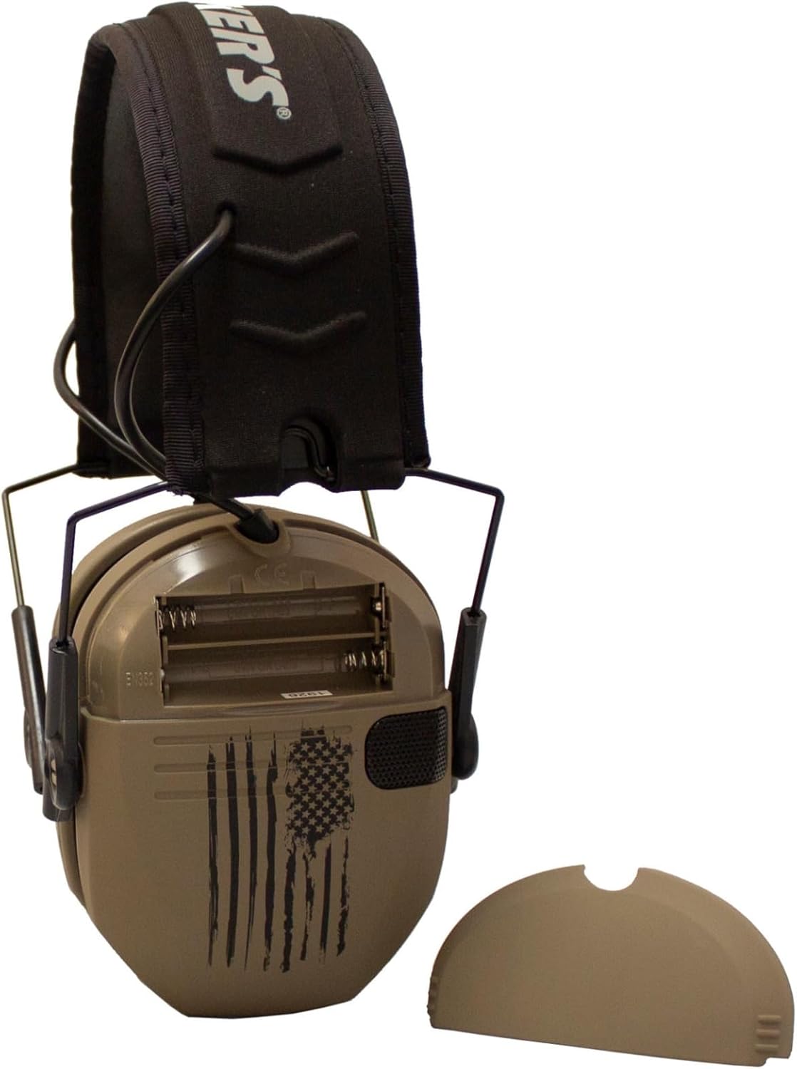 Walker's Razor Slim Electronic Shooting Hearing Protection Muff (American Flag Distressed, Tan)
