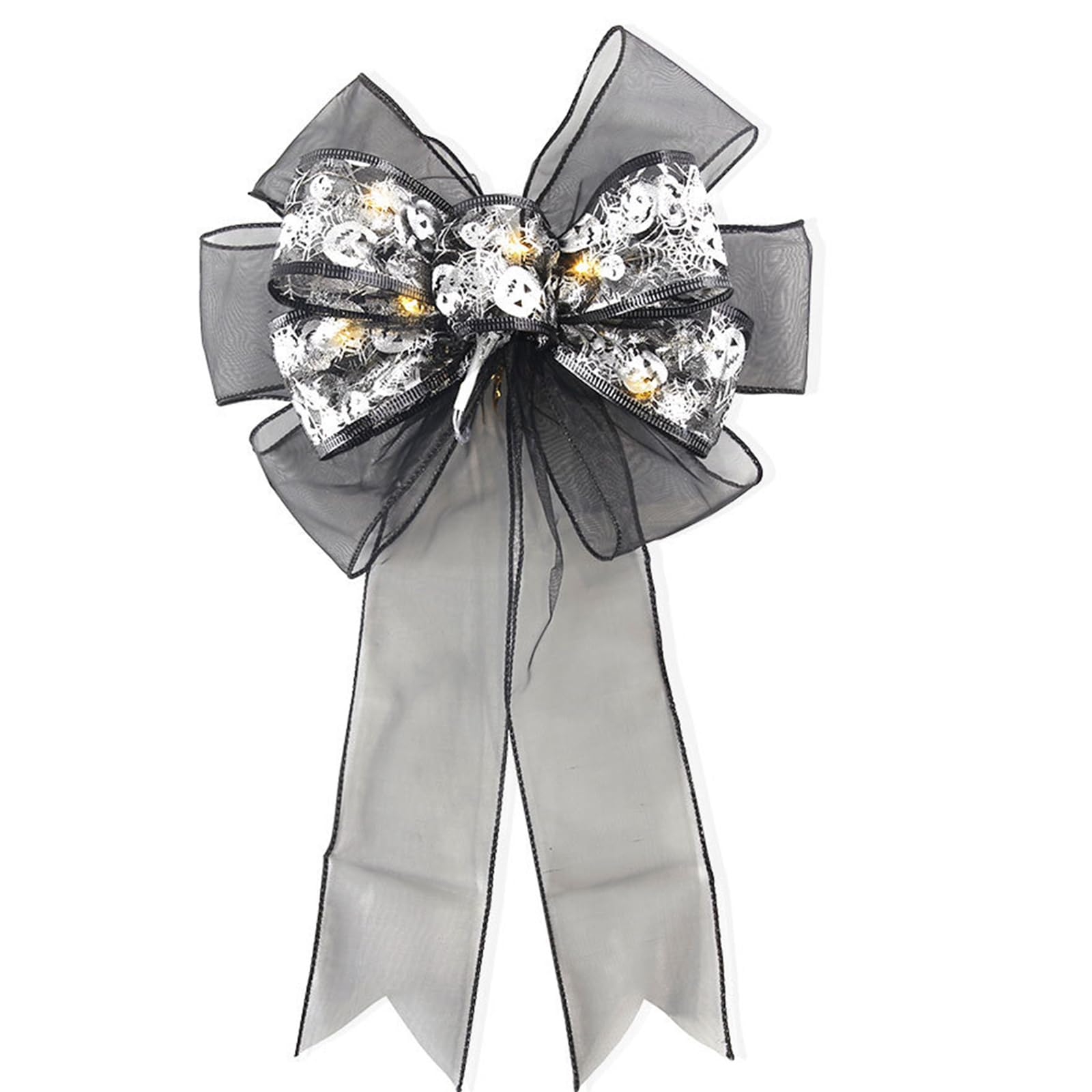 Tsophreniq Transparents Sparkling LED Illuminated Butterfly Knots for Halloween Decoration Indoor Outdoor Decoration