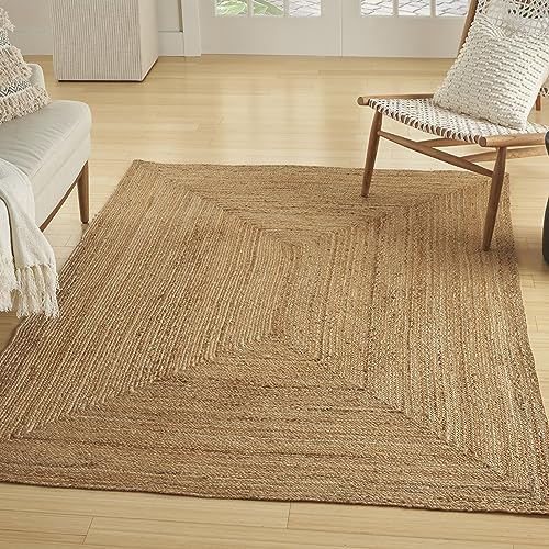 Tapete rectangular de yute natural 5' x 7' Nourison miniatura 1