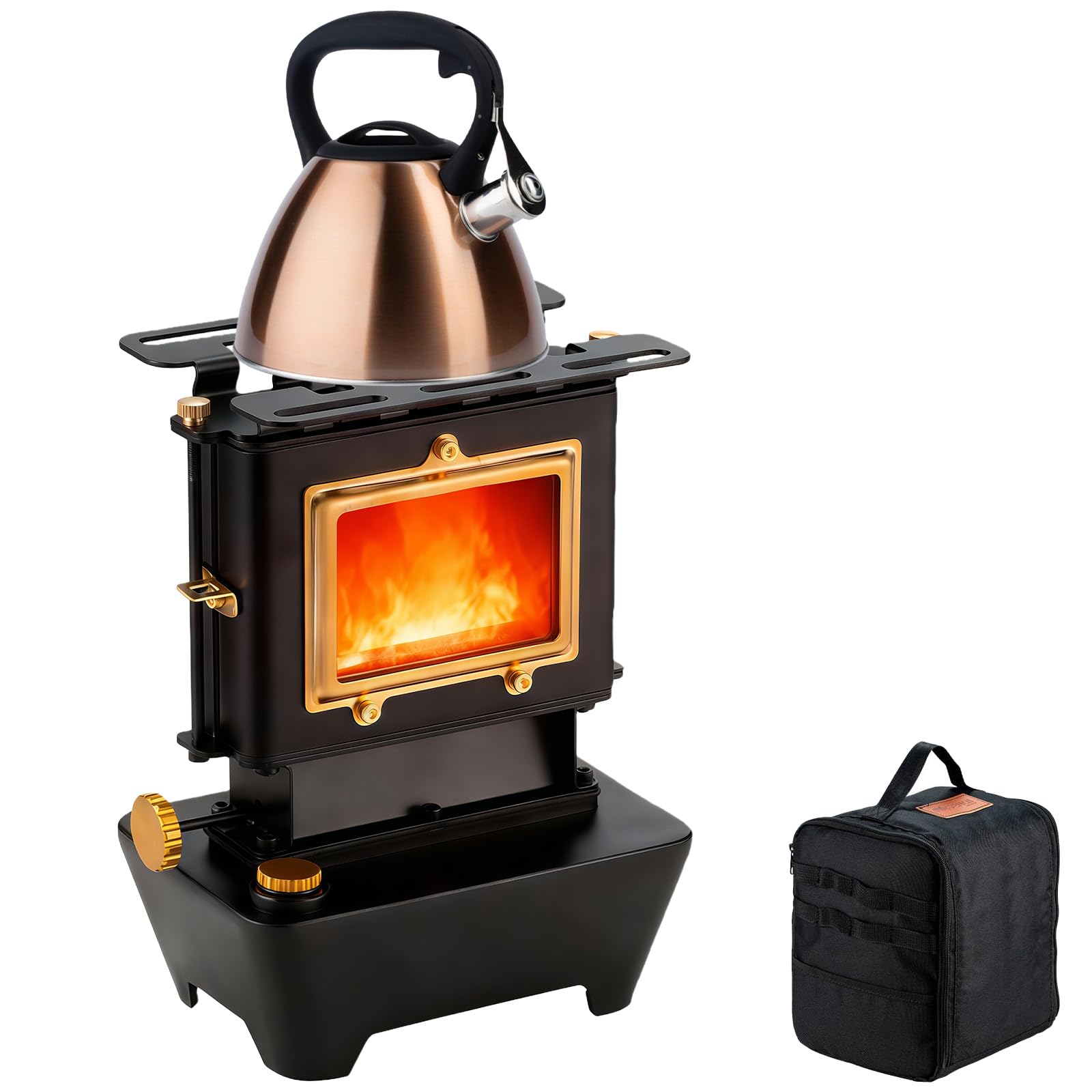 Lanterne portable à pétrole avec réservoir d'huile de 525 ml - Pour le camping - Réchaud de camping multifonction avec sac de rangement pour éclairage extérieur - Réchauffement et cuisine