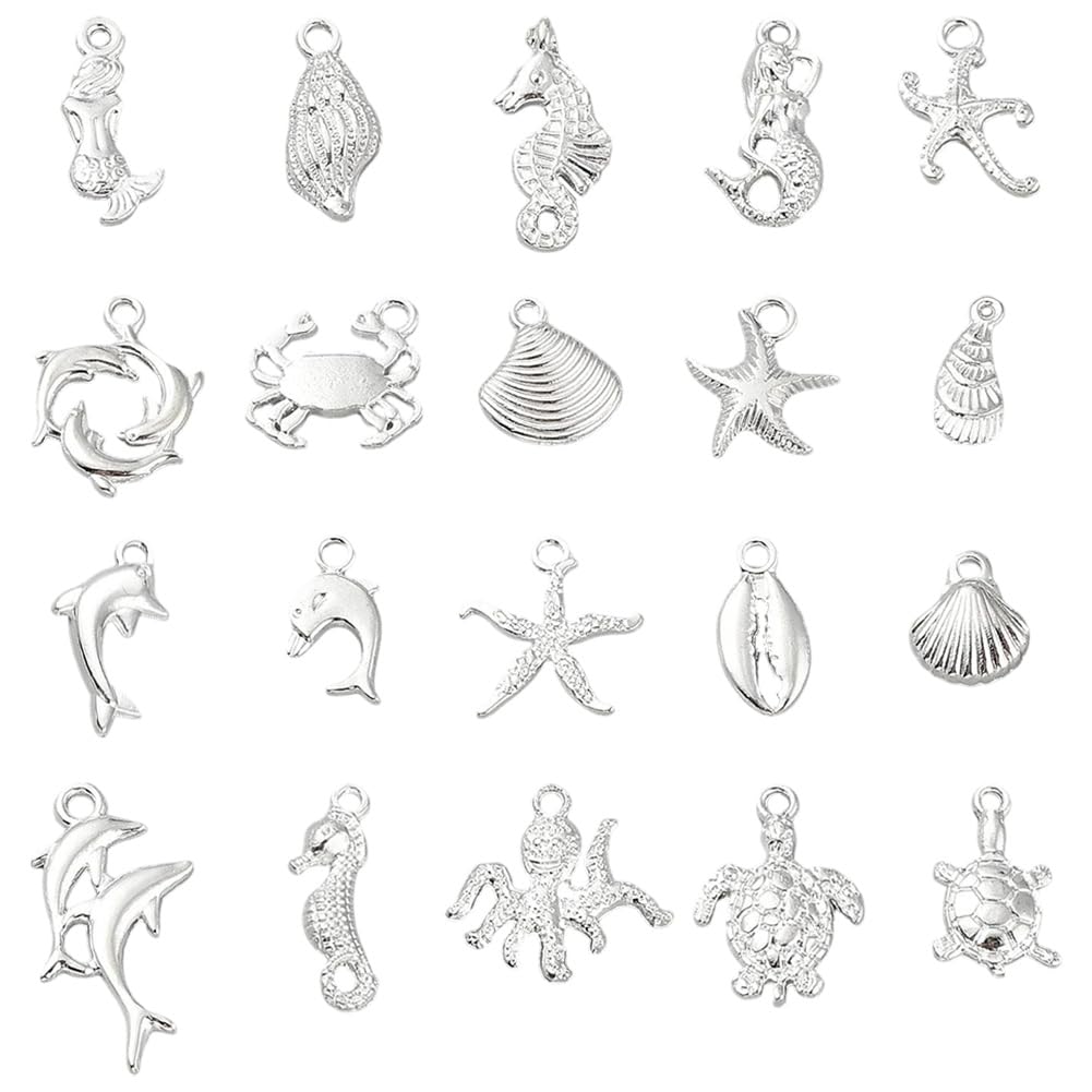 Breloques créatures marines coquillages poissons pendentifs pour collier