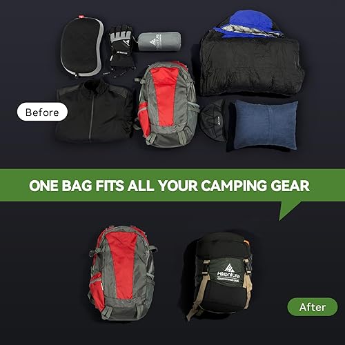 Miniatura 3 de Hikenture Saco de compresión para saco de dormir, saco de dormir de nailon antirdesgarro, bolsa de compresión resistente al agua de 10 L14 L20 L30