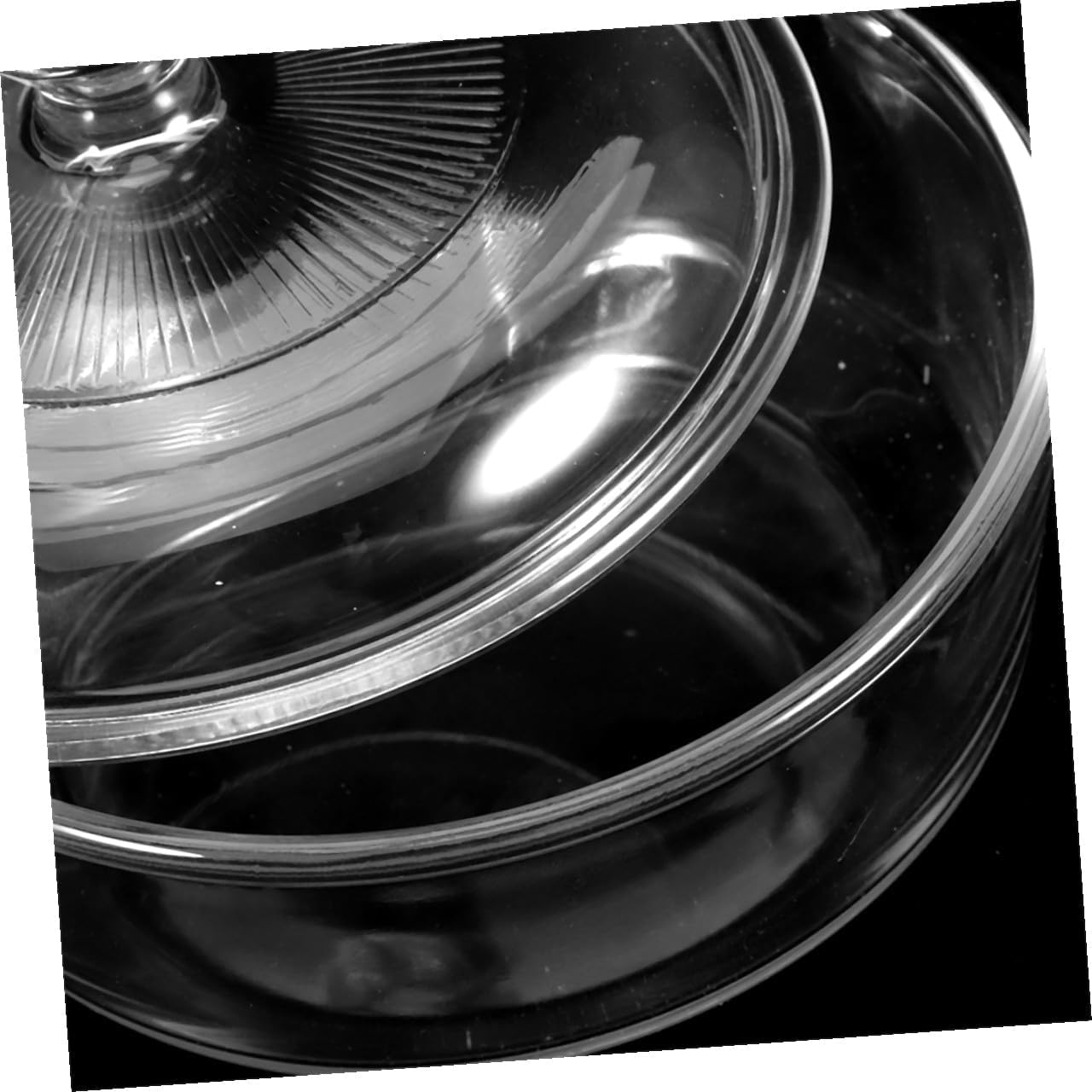 7l Heat-resistant Glass Salad Bowl with Lid, Deep Serving Bowl for Dessert, Candy, Popcorn, and Party Use