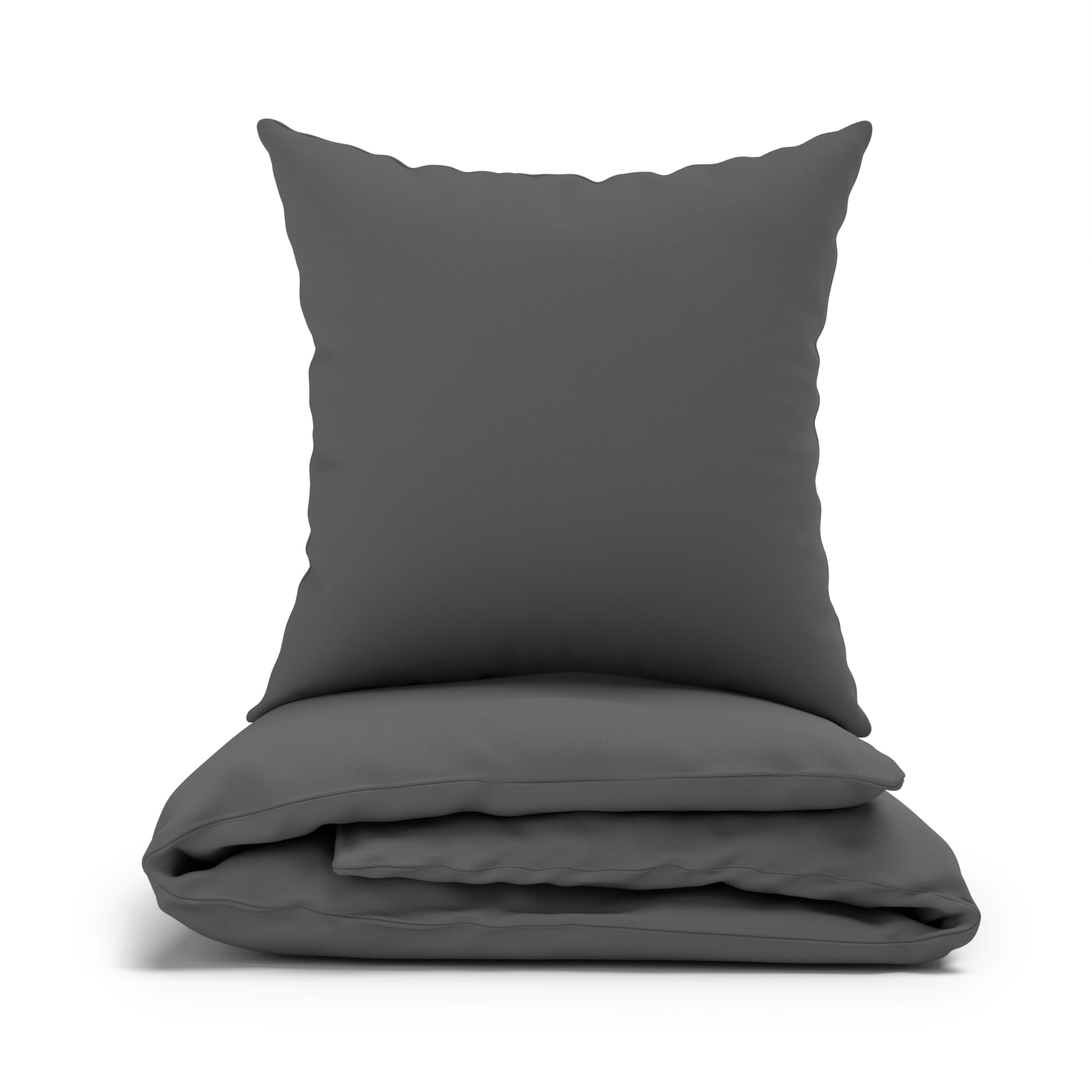 LARAWELL Bettwäsche 135x200 Baumwolle ganzjahres Bettwäsche-Sets grau Premium