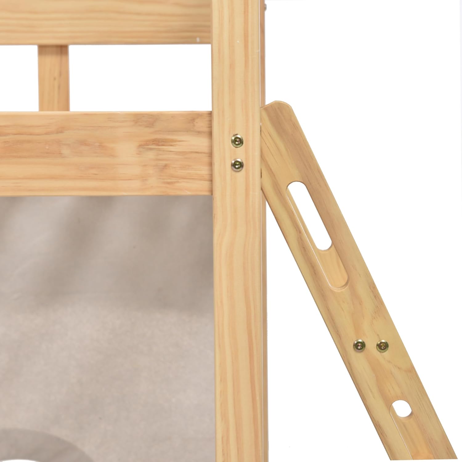 Close-up of the ladder attachment point on the Merax Loft Bed