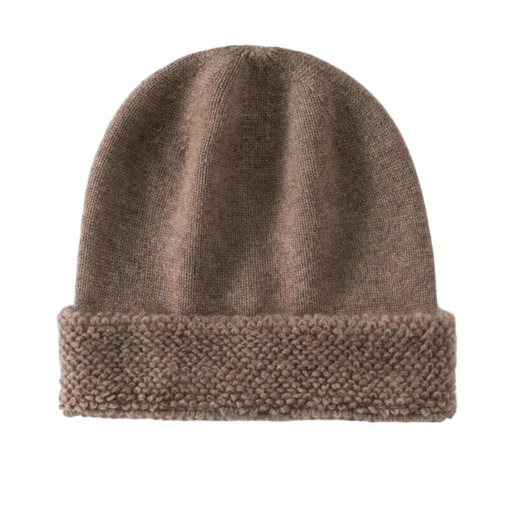 Bonnet en cachemire unisexe style pêcheur en maille épaisse et douce
