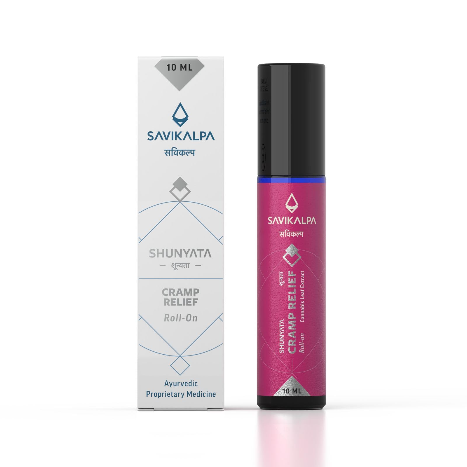 SAVIKALPA Shunyata Period Cramp Relief Roll-On 10ml | Fast-Acting Natural Essential Oil Blend for Menstrual Pain, Relief from Cramps & Lower Abdomen Discomfort |Premium Menstrual Cramp Relief Solution | Travel-Friendly