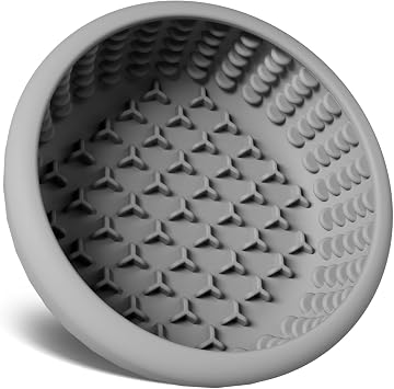 Dog Lick Bowl,Silicone Slow Feeder Bowls for Dogs ,Anxiety Relief Lick Mat for Dogs, Interactive and Enrichment Toys Grey, Large