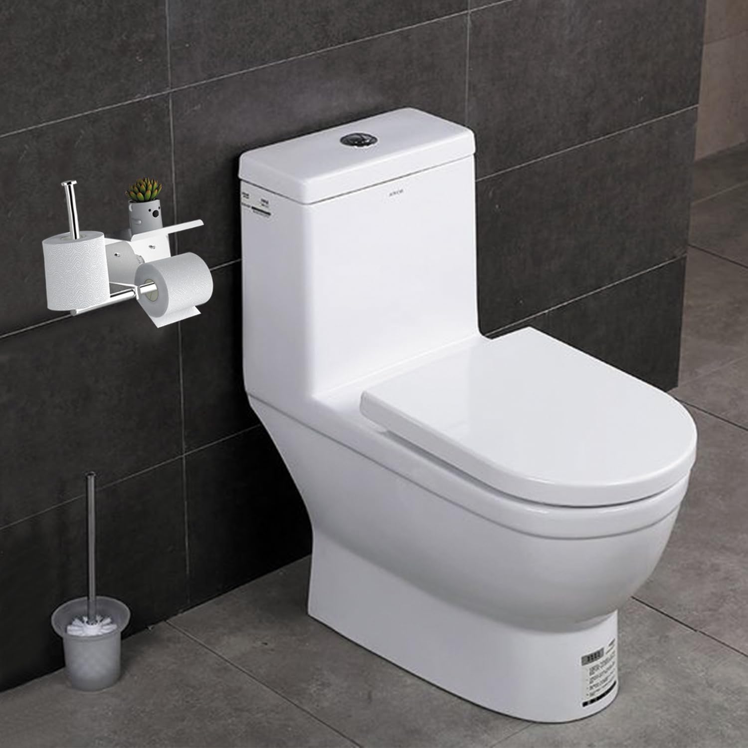 Portarotolo Ibergrif Con Mensola - Acciaio Inox 304, Doppio Montaggio Con Adesivo 3M O Viti - Foto 4