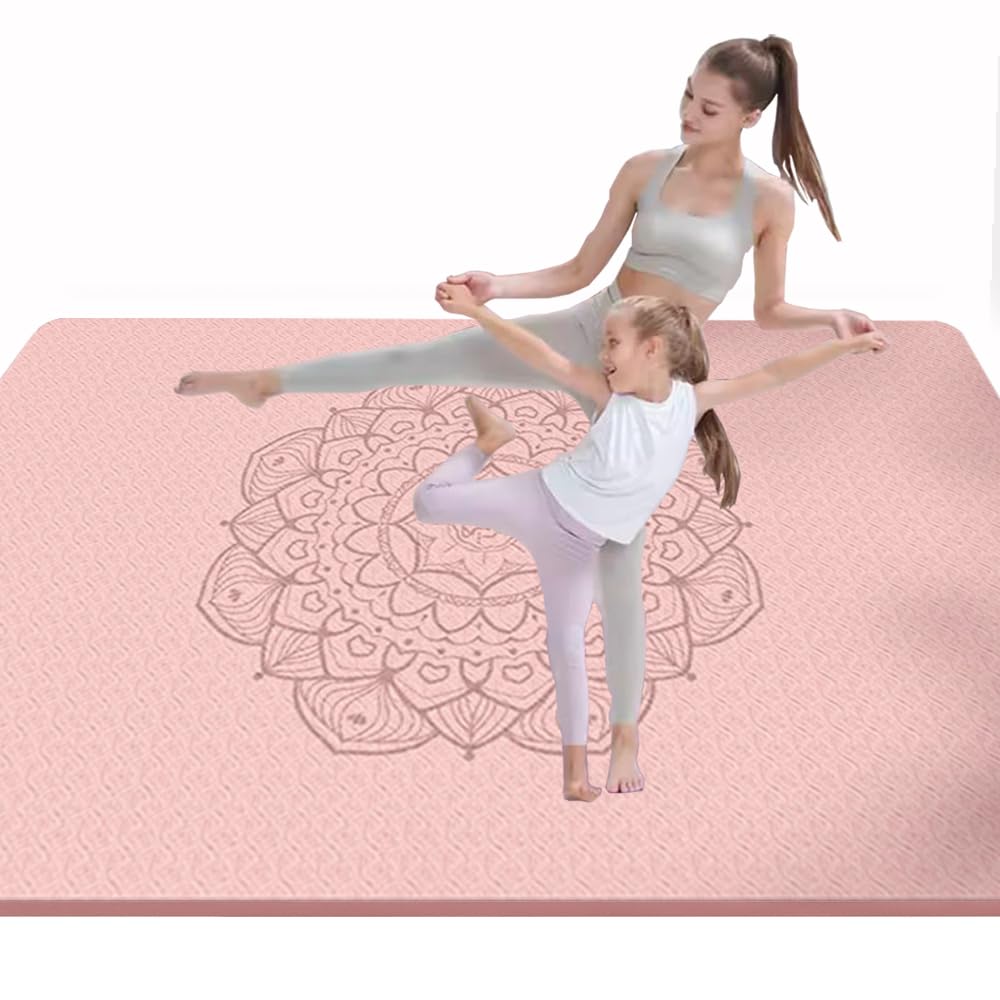 Large Yoga Mat thick extra wide and long 78x51 78x55 inches Non-slip TPE Exercise Fitness Mat Pilates with