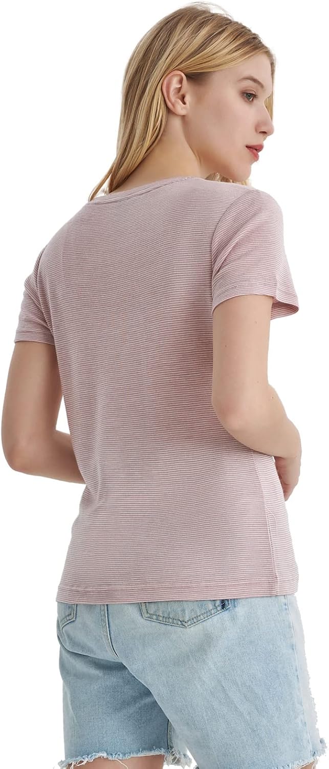 Merino Protect 100% Merino Wool T Shirts Women Crew Neck Tops Short Sleeve Odor Resistance Base Layer Travel Hiking Tee Shirt - Image 2