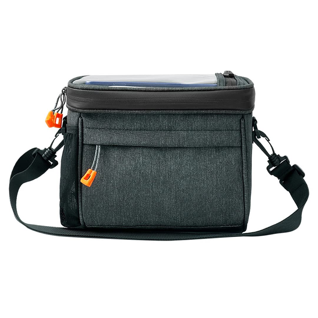 Borse da Manubrio da Ciclismo Borsa da Telaio da Bicicletta Borsa da Bici Impermeabile di Grande capacità con Touch Screen in TPU con Copertura Antipioggia e Tracolla Staccabile