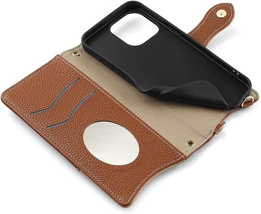 Cover Compatible with Nokia 4.2 Lanyard Zipper Wallet【Card Slot】【Flip Stand】【Magnetic Clasp】【Phone Case】 Brown