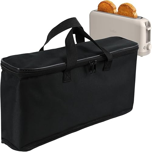 Miniatura 1 de Bolsa de transporte para tostadora Bella de 2 rebanadas, tostadora portátil resistente al calor al aire libre con bolsillo de viaje, bolsa