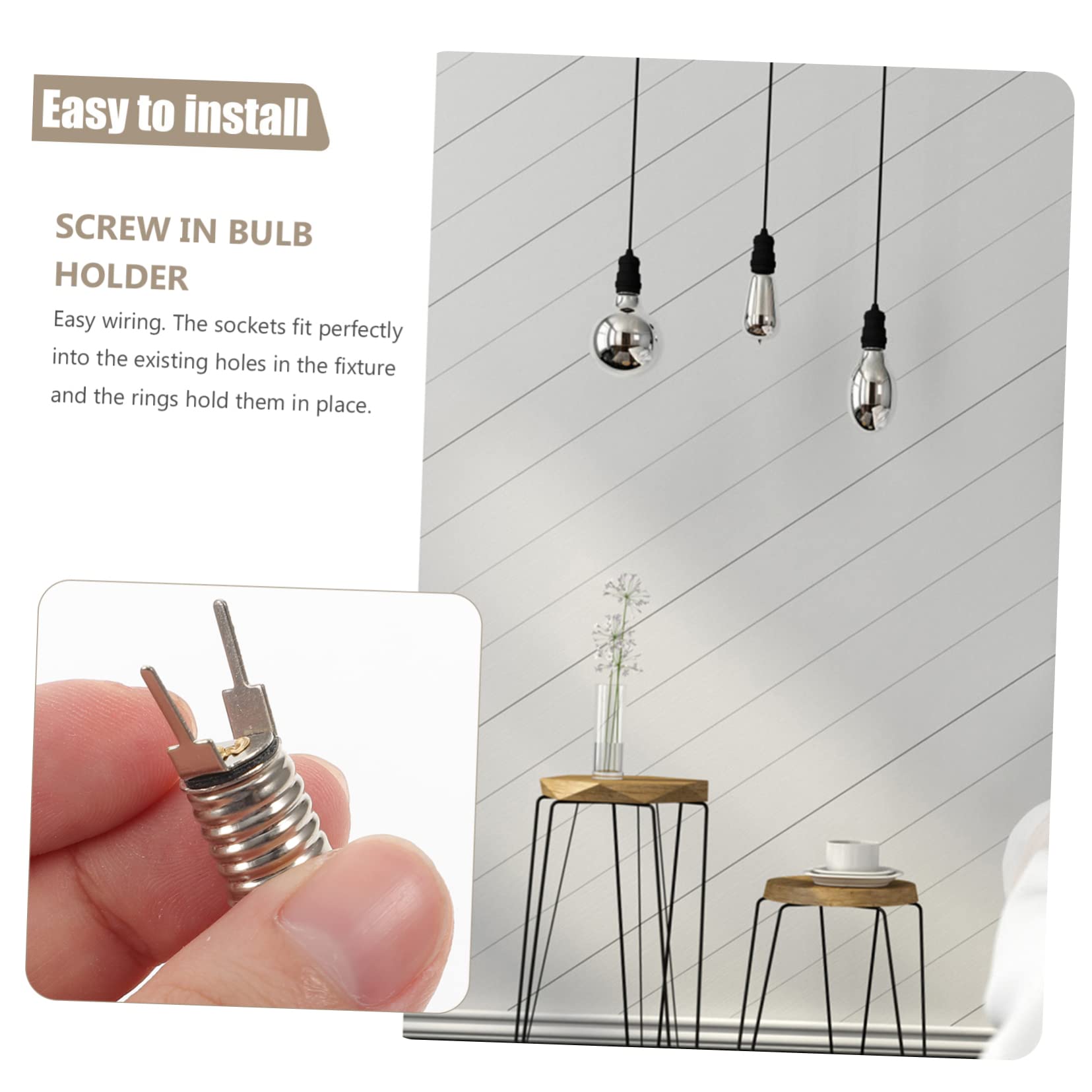 Tofficu 40 Piezas Portalámparas Atornillados para Bombillas Adaptador de Casquillo para Lámparas de Indicador Instalación y Uso Base de Luz Estable y Práctica