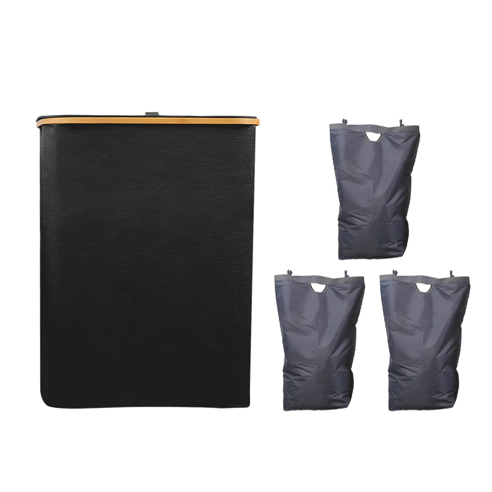 Cesto para la Colada Plegable, Cesto para la Colada de Gran Capacidad de 160 L con Tapa, Organizador de Ropa Sucia con 3 Divisores con Asas para el Hogar y los Viajes (Negra)