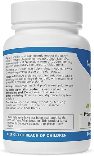 Miniatura 3 de Natural Wellness Ubiquinol CoQ10 de Kaneka - Salud cardíaca y celular - Absorción mejorada - Sin OMG, sin gluten, sin soja, sin lácteos - 30
