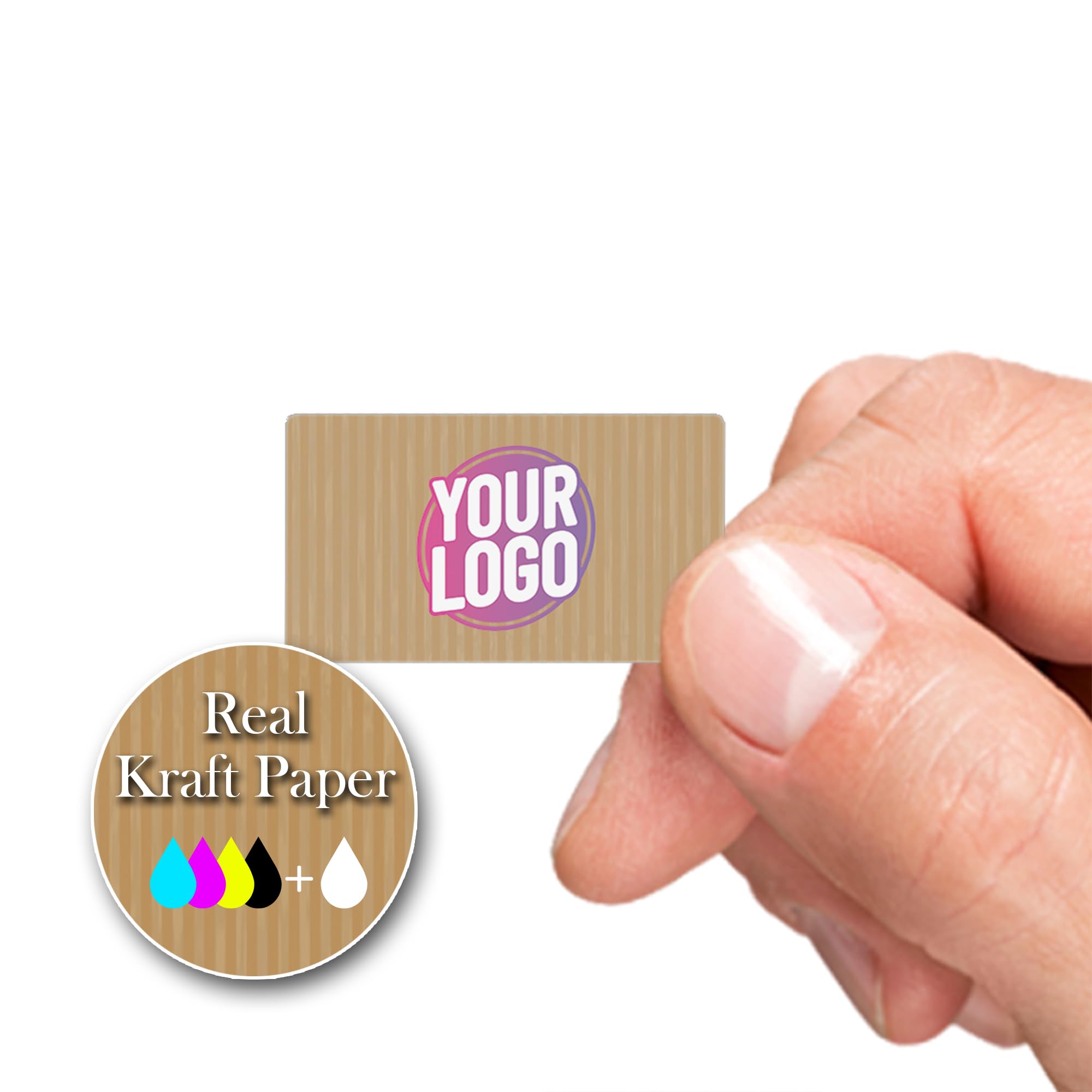 Personalised 38.1mm x 21.2mm Kraft Rectangle Stickers - Custom Business Logo Labels - Label Stickers for Company Branding - Packaging - Thank You Seals (Kraft (Brown), 180 Labels (3 Sheets)) โ image 1