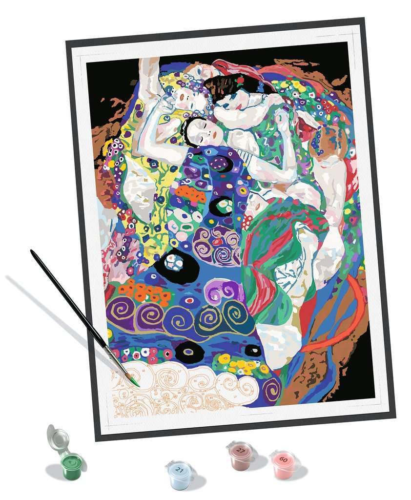 Ravensburger CreArt: Klimt La vergine – Dipingere con i Numeri Adulti, Attività Creativa e Rilassante, Kit Pittura con Pennello e Colori Inclusi, 30 x 40 cm, Idee Regalo