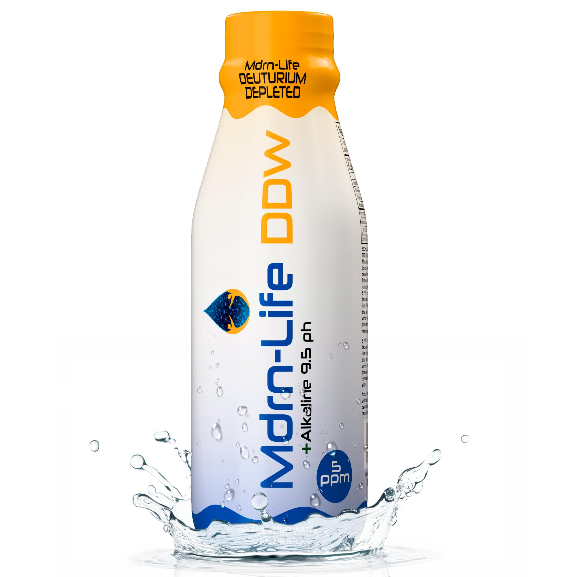 Modern Life Deuterium Depleted Water, Purified Bottled Water, 96% Deuterium Depleted, Low as 5 PPM, No Additives or Chemicals, 500ml/16oz (Pack of 12) - Enhanced Hydration for Vitality and Wellness