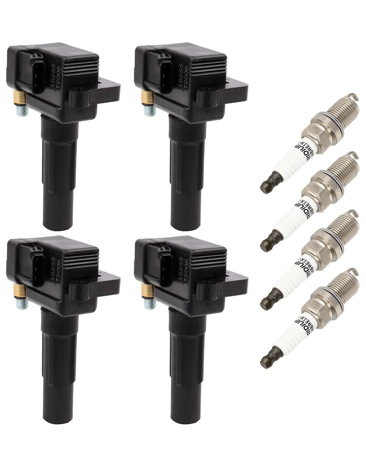 ECCPP Ignition Coil Coils&iridium Spark Plugs UF528 for Subaru Impreza 2003-2005 & Saab 9-2X 2005, 2.0L set of 4