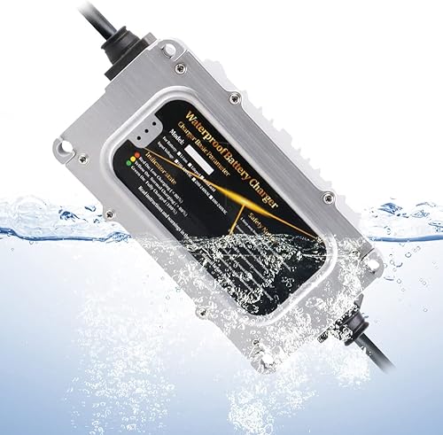 Miniatura 8 de Abakoo Cargador de batería de 48 voltios y 5 amperios para carrito de golf Club Car con enchufe redondo de 3 pines, impermeable IP67