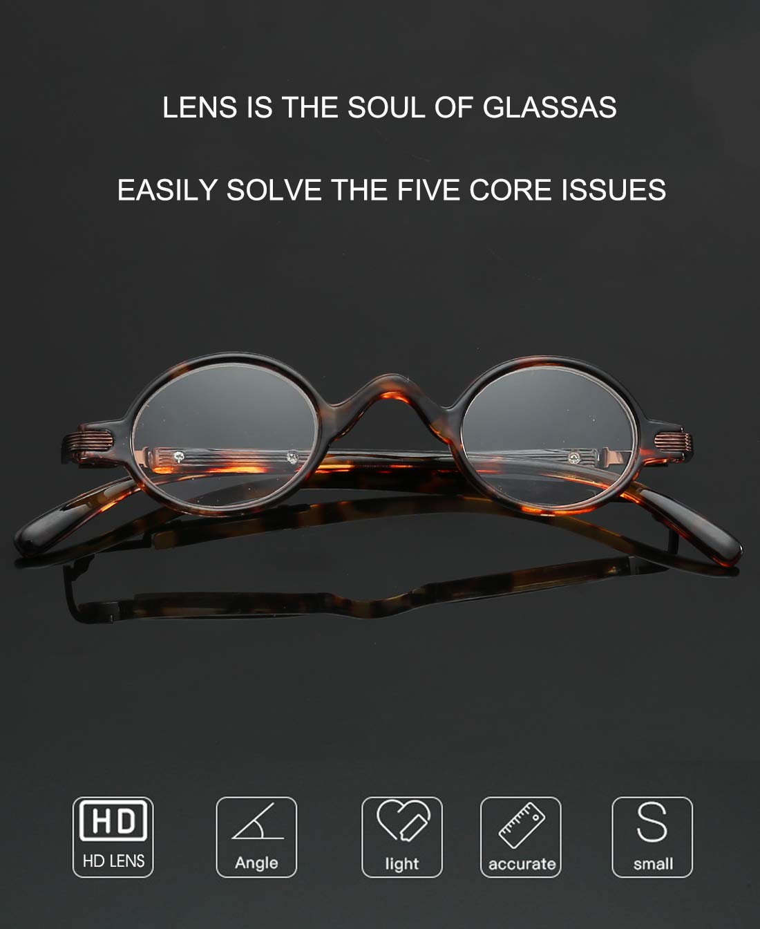 VEVESMUNDO Gafas de Lectura Retro Redondas Vintage Hombre Mujer Metalicas Ligeras Pequeñas Gafas +1.0,+1.5,+2.0,+2.5,+3.0,+3.5,+4.0